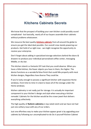 Kitchens Cabinets Secrets
