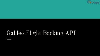 Galileo Flight Booking API