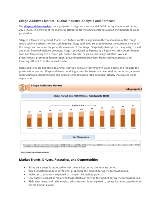 Silage Additives Market