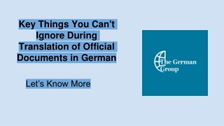 Key Things You Can't Ignore During Translation of Official Documents in German