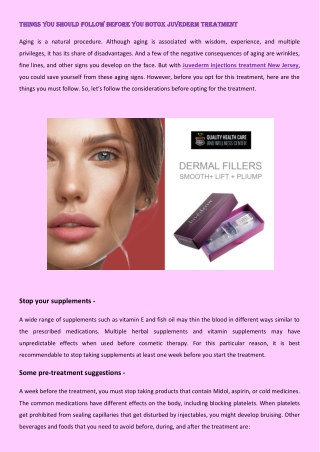 Things You Should Follow Before You Botox Juvederm Treatment