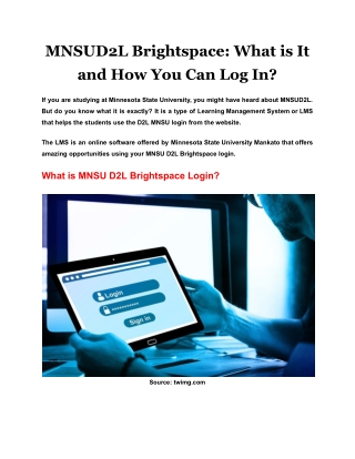 MNSUD2L Brightspace What is It and How You Can Log In