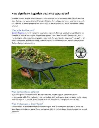 How significant is garden clearance separation
