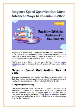 Magento Speed Optimization: Most Advanced Ways to Consider in 2022