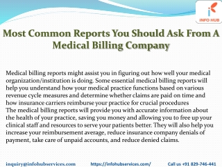 Most Common Reports You Should Ask From A Medical Billing Company