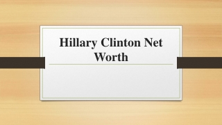 Hillary Clinton Net Worth