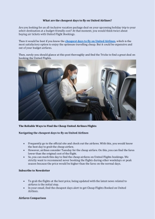 What are the cheapest days to fly on United Airlines