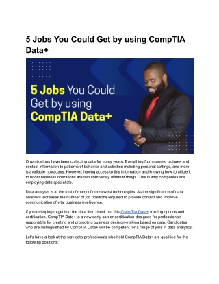 5 Jobs You Can Get with CompTIA Data