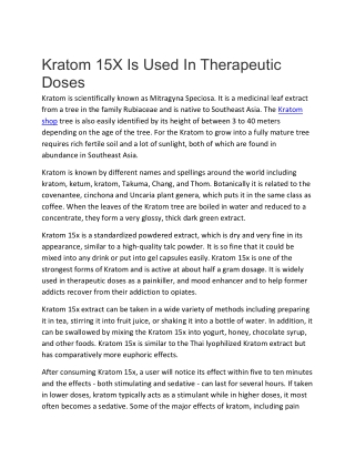 Kratom 15X