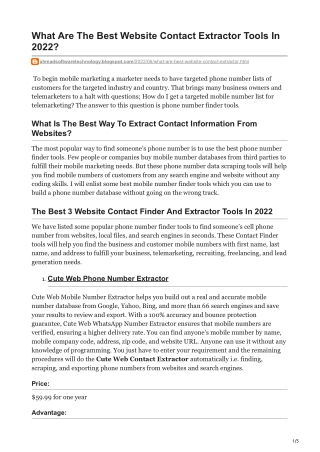 What Are The Best Website Contact Extractor Tools In 2022