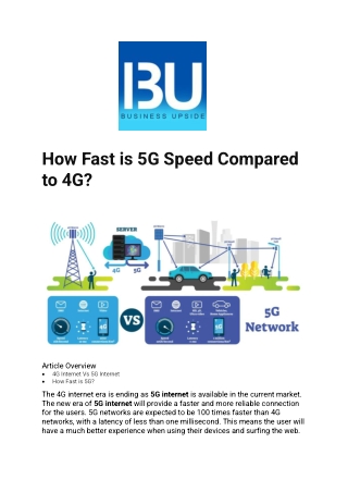 How Fast is 5G Speed Compared to 4G