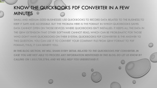 A complete guide about QuickBooks PDF Converter tool