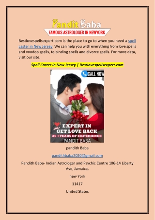Spell Caster in New Jersey | Bestlovespellsexpert.com