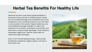 Herbal Tea Benefits For Healthy Life