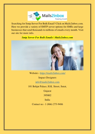 Smtp Server For Bulk Emails | Mails2inbox.com