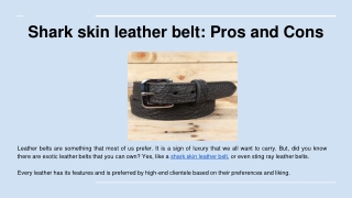 Shark skin leather belt_ Pros and Cons