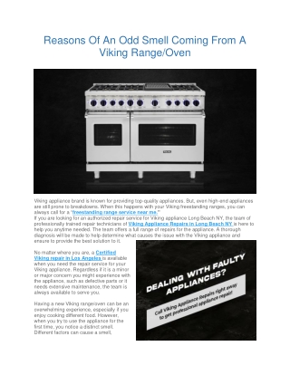 Reasons Of An Odd Smell Coming From A Viking Range
