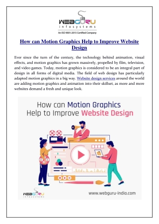 How can Motion Graphics Help to Improve Website Design