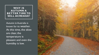 Why is Autumn a Better Time to Sell Acreage
