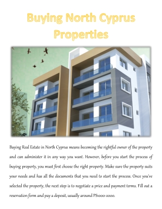 Buying North Cyprus Properties