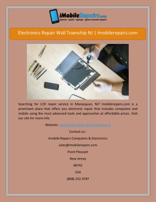 Electronics Repair Wall Township NJ | Imobilerepairs.com