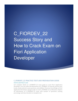 C_FIORDEV_22 Success Story and How to Crack Exam on Fiori Application Developer