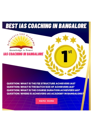 Best IAS Coaching In Bangalore Achievers IAS