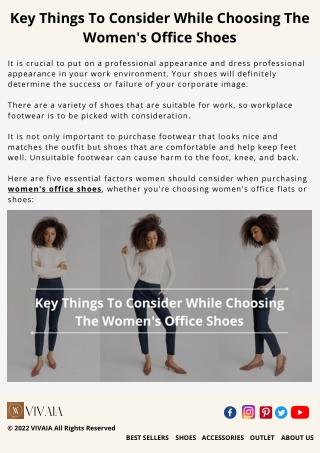 Key Things To Consider While Choosing The Women's Office Shoes