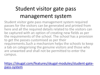 Student visitor gate pass management system