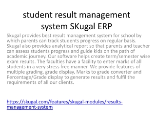 student result management system SKugal ERP