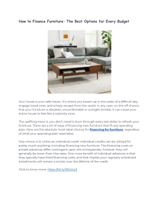 How to Finance Furniture: The Best Options for Every Budget