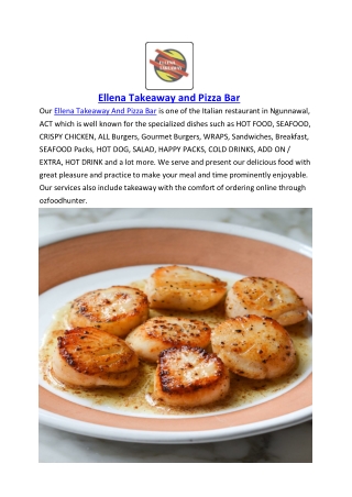 $5 off - Ellena Takeaway and Pizza Bar Menu, ACT