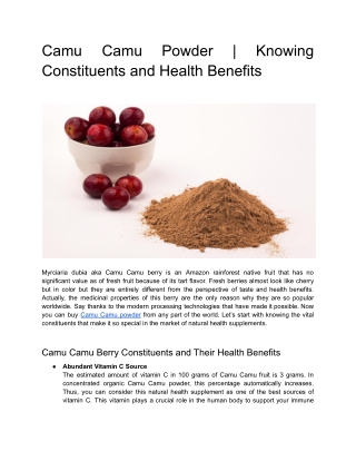 Uplift Immune Strength with Camu Camu Powder