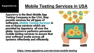 Mobile Testing Services in USA
