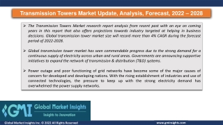 Transmission Towers Market Update, Analysis, Forecast, 2022 – 2028