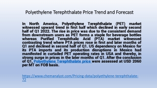 Polyethylene Terephthalate Supply