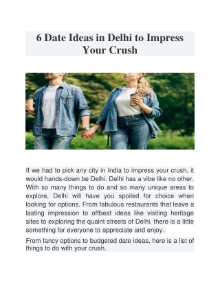 6 Date Ideas in Delhi to Impress Your Crush
