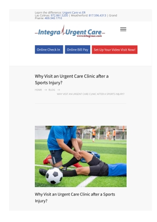 Why Visit An Urgent Care Clinic After A Sports Injury