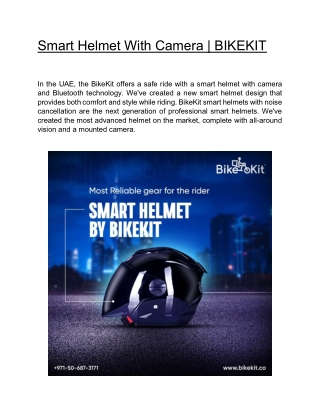 Smart Helmet With Camera | BIKEKIT