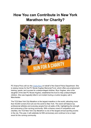 How You can Contribute in New York Marathon for Charity.pdf