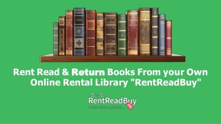 Rent Read & Return Books From your Own Online Rental Library "RentReadBuy"