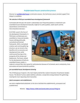 Prefabricated houses construction process