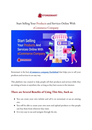 Start Selling Your Products and Services Online With eCommerce Company