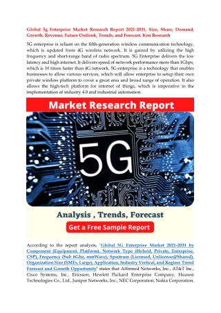 Global 5g Enterprise Market Industry Analysis & Research Report
