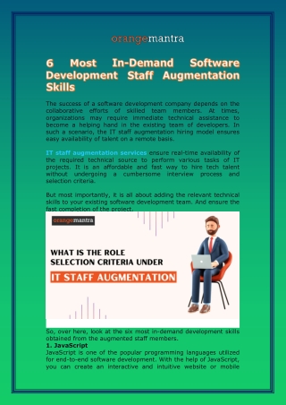 6 Most In-Demand Software Development Staff Augmentation Skills