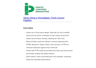 Valves fitting in Ahmedabad | Panth Control Irrigation