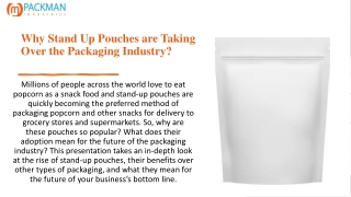 Why Stand Up Pouches are Taking Over the Packaging Industry