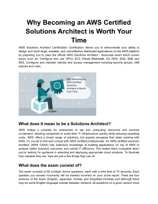 Why Becoming an AWS Certified Solutions Architect is Worth Your Time