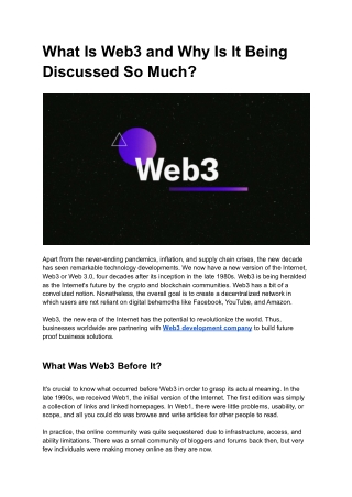 What Is Web3 and Why Is It Being Discussed So Much