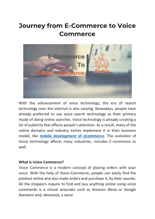What is Voice Commerce?
